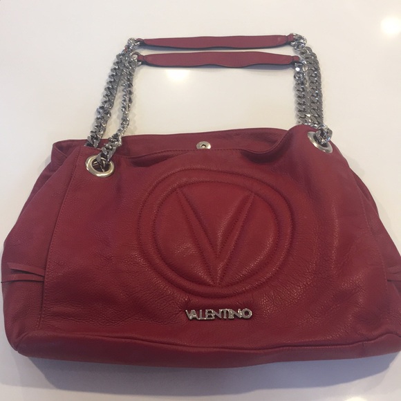 Mario Valentino Handbags - SOLD ✅ Valentino Leather Hobo Silver Chain Straps